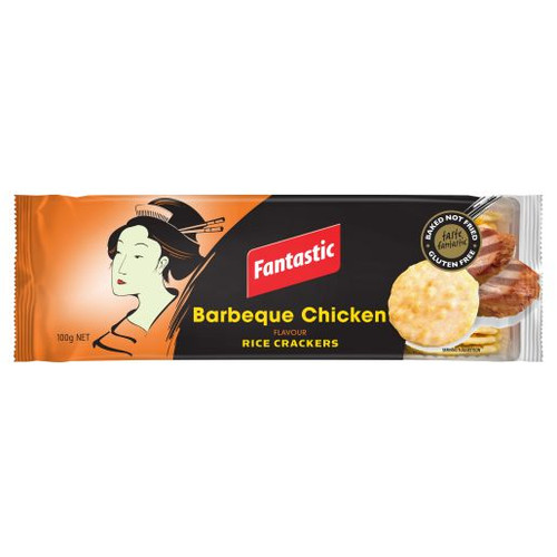 FANTASTIC RICE CRACKERS BARBEQUE CHICKEN 100GM