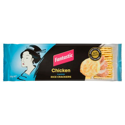 FANTASTIC RICE CRACKERS CHICKEN 100GM