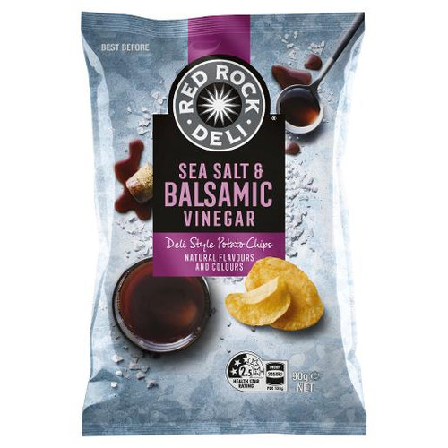 RED ROCK DELI SEA SALT AND BALSAMIC VINEGAR POTATO CHIPS 90GM