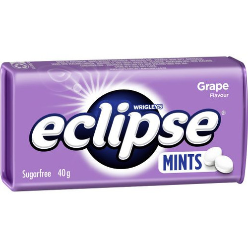 WRIGLEYS ECLIPSE MINT GRAPE SUGAR FREE 40GM
