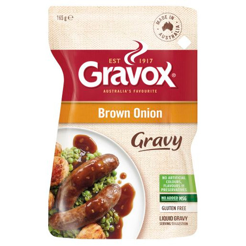 GRAVOX GRAVY LIQUID BROWN ONION 165GM