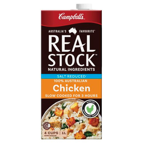 CAMPBELLS REAL STOCK CHICKEN SALT REDUCED 1L