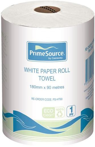 PRIMESOURCE WHITE PAPER HAND TOWEL ROLL (PS-HT90) 18CM