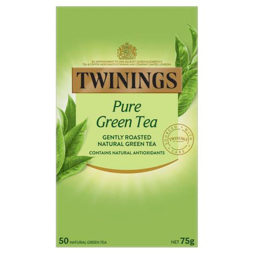TWININGS LONDON PURE GREEN TEA TEA BAGS 50S