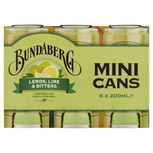 BUNDABERG LEMON LIME & BITTERS 6X200ML