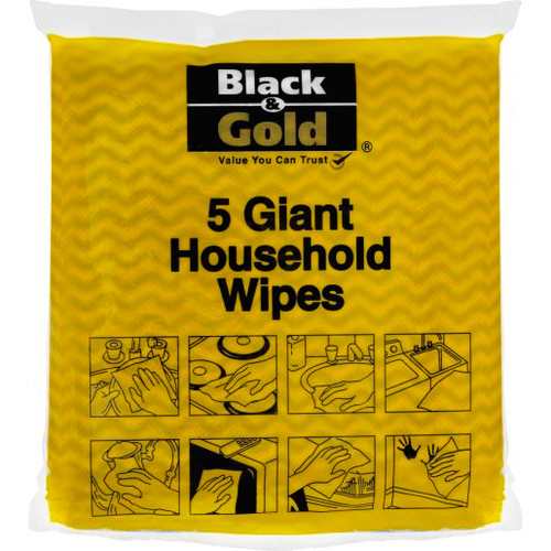 BLACK & GOLD WIPES HOUSEHOLD GIANT 5S (Carton of 6)