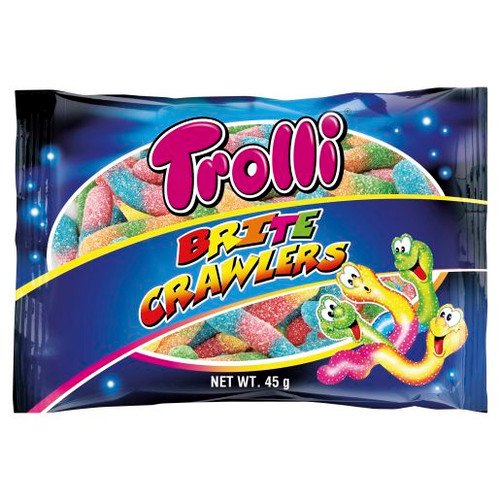 TROLLI GLO WORMS SOUR 45GM (Carton of 12)