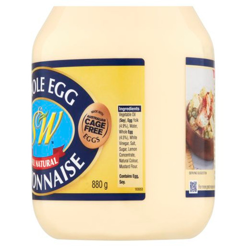 S&W WHOLE EGG MAYONNAISE 880GM