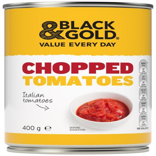 BLACK & GOLD CHOPPED TOMATOES 400GM (Carton of 12)