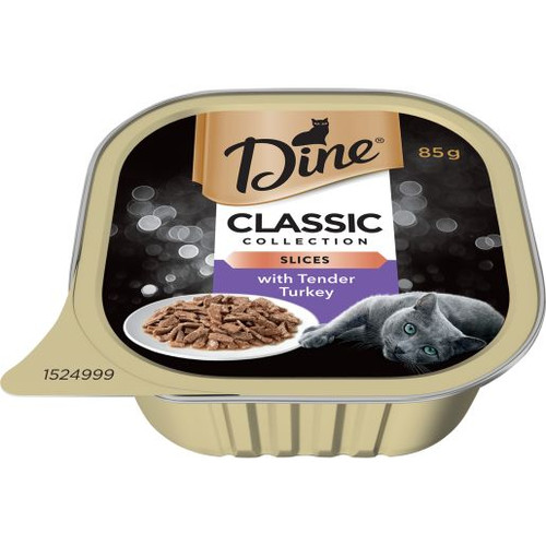 DINE TURKEY IN DELICIOUS GRAVY WET CAT FOOD 85GM (Carton of 14)