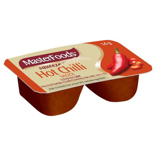 MASTERFOODS SQUEEZE ON CHILLI HOT SAUCE 100X14G