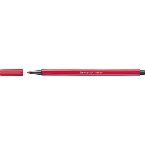 STABILO PEN 68 FIBRE TIP PEN DARK RED (BOX OF 10)