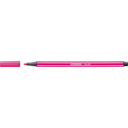 STABILO PEN 68 FIBRE TIP PEN ROSE (BOX OF 10)