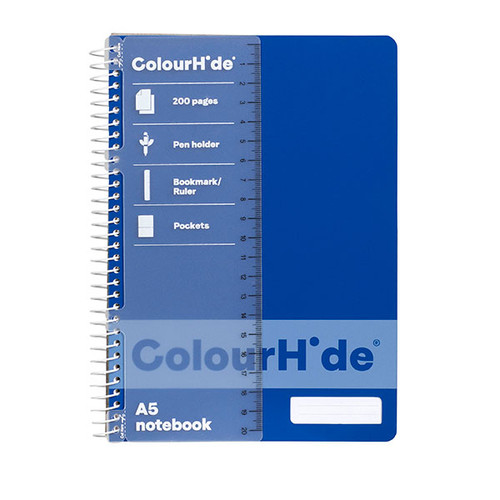 COLOURHIDE NOTEBOOK A5 200PG CLASSIC BLUE