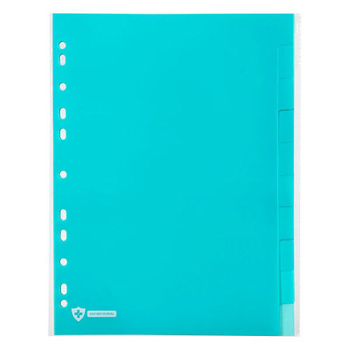 MARBIG PROFESSIONAL PP DIVIDERS ANTIMICROBIAL A4 10TAB BLUE