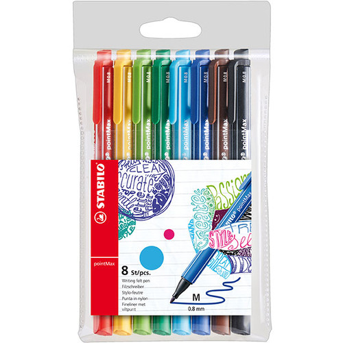 STABILO POINTMAX FINELINER ASSORTED PK8