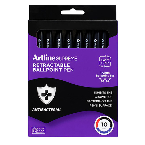 ARTLINE SUPREME RETRACTABLE BALLPOINT PEN R/BPP 1.0MM CORE PK10 AM
