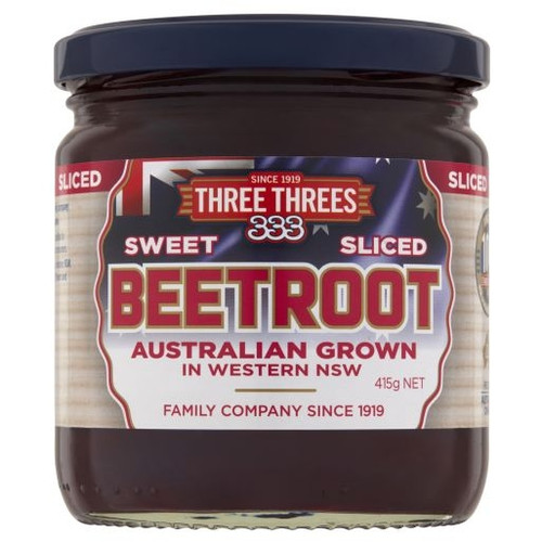 THREE THREES SLICED BEETROOT 415GM