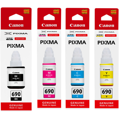 Canon GI690 MegaTank Ink Ink Refill Bottle High Yield Value Pack Assorted Colours