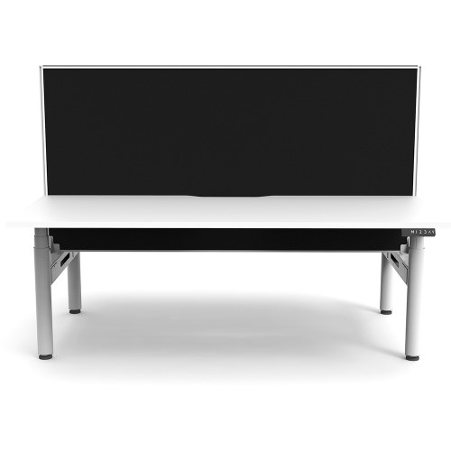 Rapidline Halo+ Back to Back Workstation + Screen 2 Person 1200mmW White/White