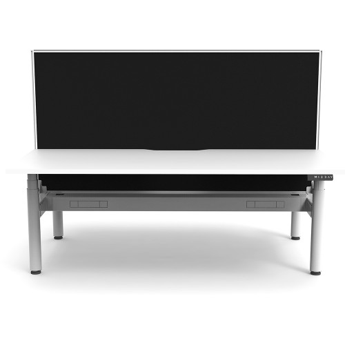 Rapidline Halo+ Back to Back Workstation+Screen+Cable Tray 2 Person 1800mmW White/White