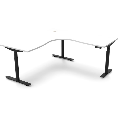 Rapidline Halo+ Corner Workstation 1500/1500W x 750D x 1270mmH White/Black