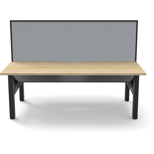 Rapidline Boost Static Back To Back Workstation + Screen 2 Person 1800mmW Oak/Black