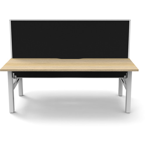 Rapidline Boost Static Back To Back Workstation + Screen 2 Person 1800mmW Oak/White
