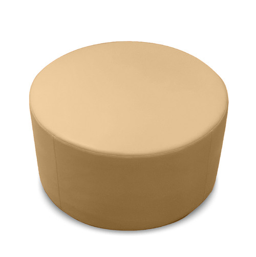 K2 Marbella Mawson Senior Round Ottoman 700mm Diameter Beige PU Leather
