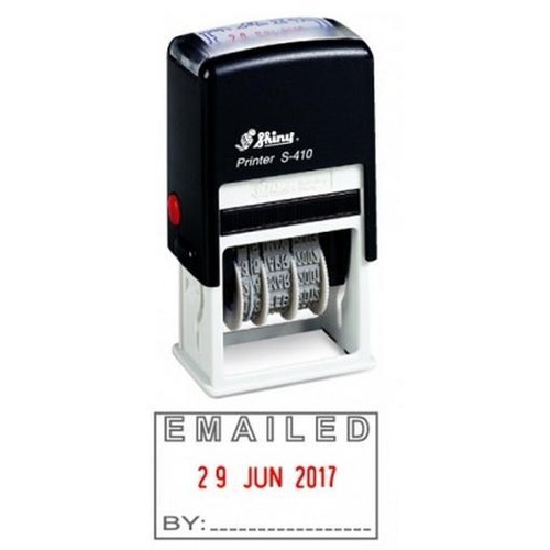 Shiny S410 Self-Inking Date Stamp With Message - EMAILED