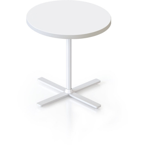 Kolo Side & Coffee Table-500 DIAM X 457H 25MM Natural White Table Top White Satin P/C Base