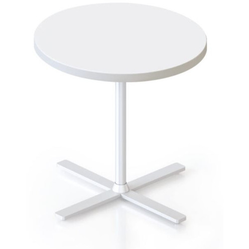 Kolo Side & Coffee Table-500DIAM X 587H 25MM Natural White Table Top,White Satin P/C Base