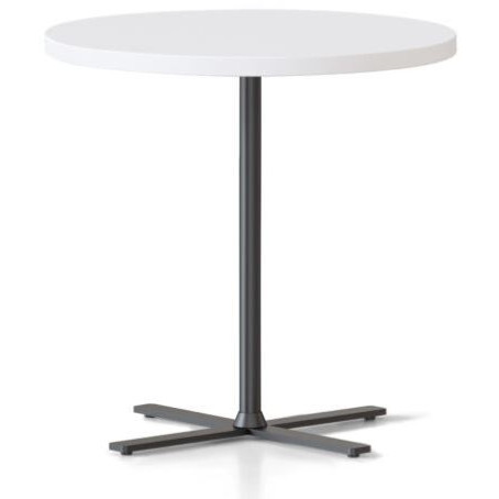 Kolo Side & Coffee Table,600DIAM X 587H 25MM Natural White Table Top,Black P/C Base