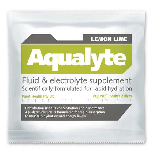 Aqualyte Electrolyte Powder Lemon Lime Flavoured Sachets 80g, Box of 20
