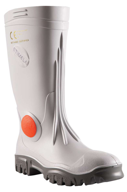 Stimela 'Executive' White Gumboot With Safety Toe - Size 9 Pair