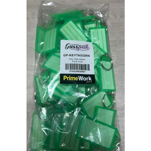 Gusspak Key Tags Green Pack of 50