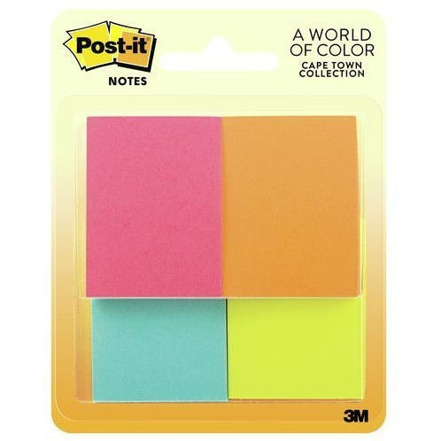 NOTES POST-IT 35X48MM 653-4AF ASSORTED FLUORO COLOURS