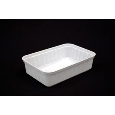 Disposable Rectangle Container 750ml White Sleeve of 50 (Lids Sold Separately)