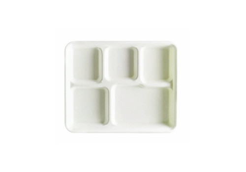 265x215mm Sugar Cane 5-Compartment Plate, Pack of 20