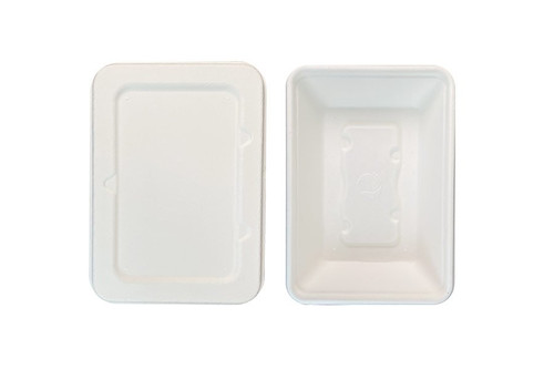 500ml Sugar Cane Containers With Sugar Cane Lids, Pack of 4