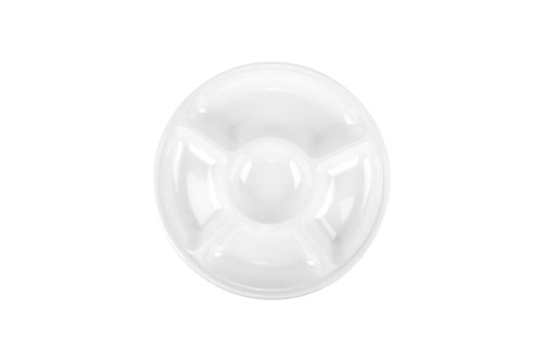 345mm White Round Divider Dish, Pack of 2