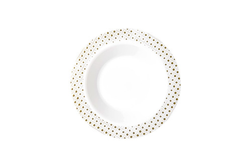 190mm Heavy Duty Bowl With Gold Dot Rim, Pack of 6