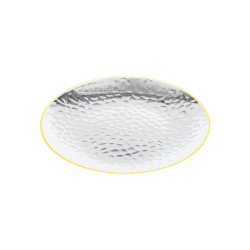 180mm Heavy Duty Clear Dimple Plate with Gold Rim, Pack of 10