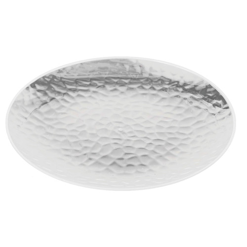 230mm Heavy Duty Clear Dimple Plate with Silver Rim, Pack of 10