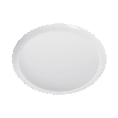 210mm Heavy Duty White Plate with Silver Rim, Pack of 10