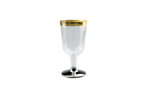 200ml Wine Glass With Gold Rim, Pack of 6