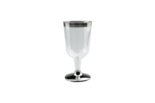 200ml Wine Glass With Silver Rim, Pack of 15