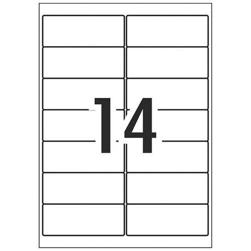 Rediform LA4/14L HR PolyLaser Matt White Waterproof Labels, 99 x 38.1 mm, 14 Up, Pack of 100 Sheets (1400 Labels)