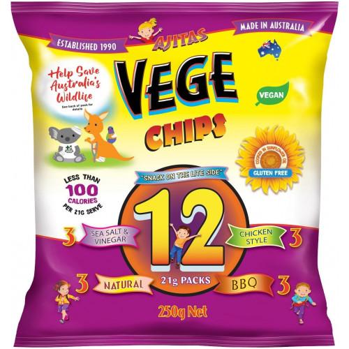 Vege Chips Multi 12 Pack, 250g