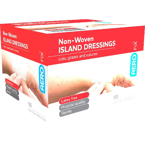 AEROFIX Non-Woven Island Dressing 5 x 7.5cm, Box of 50